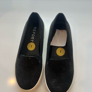 Report girl kids Black Slip-On Mules with White Soles